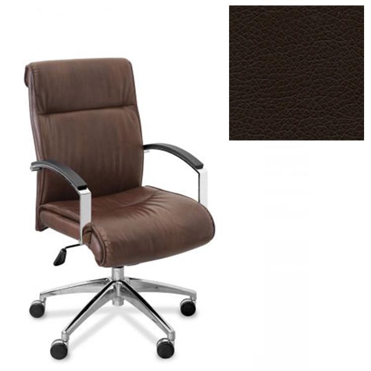 Кресло Юнитекс Аполло НХ для посетителя экокожа премиум темно-коричневая CN1113