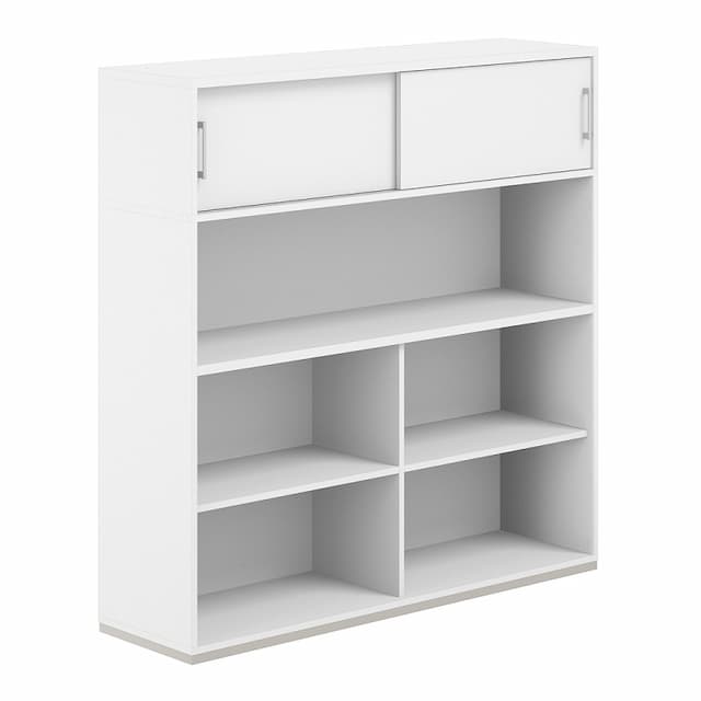 Стеллаж-комбо 1238 односторонний Norden Allegro AG.251.110.671.WH с антресолью и экраном ЛДСП