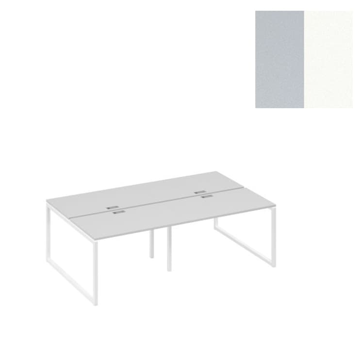 Станция Юнитекс А4 на металлокаркасе QUATTRO (4х120) офисная А4 Б4 173-2 СЕ (240x144x75) серый/металлокаркас белый