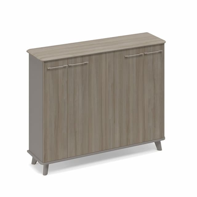 Шкаф средний закрытый греденция Юнитекс ТМ 343 МП/ВЛ/ВЛ.ВЛ мокко премиум (корпус) / вяз либерти (столешница, топ, фасад)