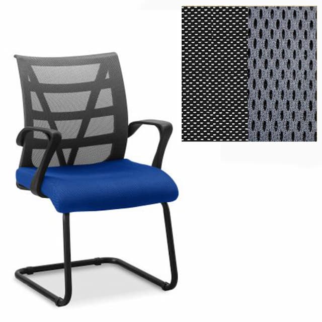 Кресло для посетителя Юнитекс Топ S на раме сетка/ткань TW черная/серая