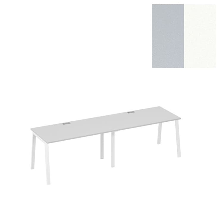 Станция Юнитекс А4 (2х140) офисная на каркасе TRE А4 Б3 024-2 СЕ (280x80x75) серый/металлокаркас белый