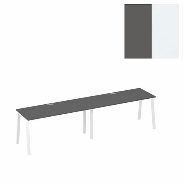 Рабочая станция Юнитекс А4 на металлокаркасе TRE (2х160) А4 Б3 015-2 АР (320x70x75) антрацит премиум/металлокаркас белый