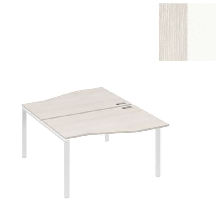 Рабочая станция Юнитекс А4 каркас UNO столы (2х140) Техно А4 Б1 190 ДШ (140x184x75) дуб шамони/металлокаркас белый