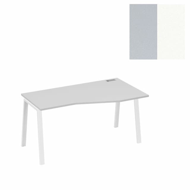 Стол эргономичный правый Юнитекс А4 "Техно" на металлокаркасе TRE А4 Б3 066 СЕ (160x90x75) серый/металлокаркас белый