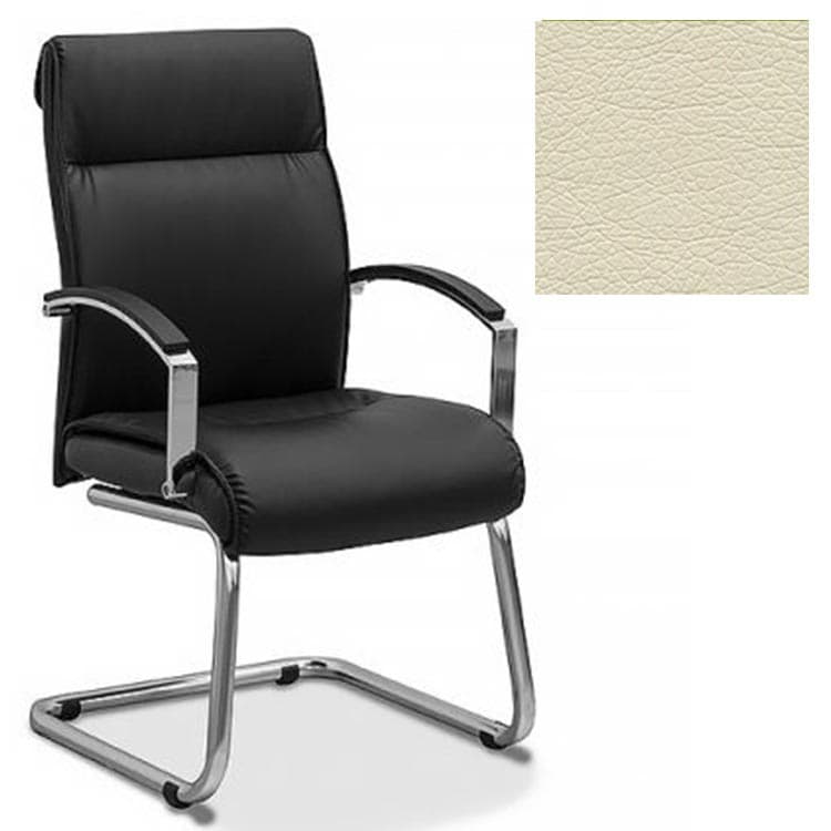 Кресло Юнитекс Аполло для посетителя экокожа премиум светло-бежевая CN1112