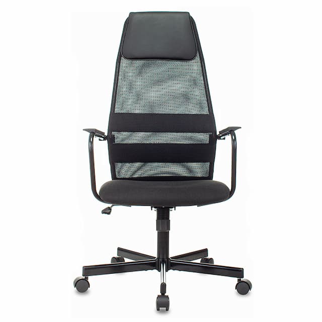 Кресло Бюрократ KB-5M черный TW-01 3C11 сетка/ткань с подголов. крестов. металл черный