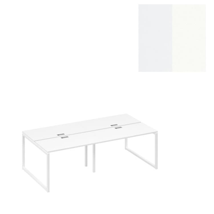 Станция (4х120) рабочая Юнитекс А4 на металлокаркасе QUATTRO А4 Б4 170-2 БП (240x124x75) белый премиум/металлокаркас белый