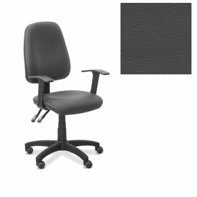 Офисное кресло для персонала Юнитекс Эльза Т экокожа премиум темно-серая CN1118