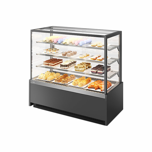 Витрина кондитерская Chilz VETE II KUB LUX 130 серый матовый, шлифованная нержавейка