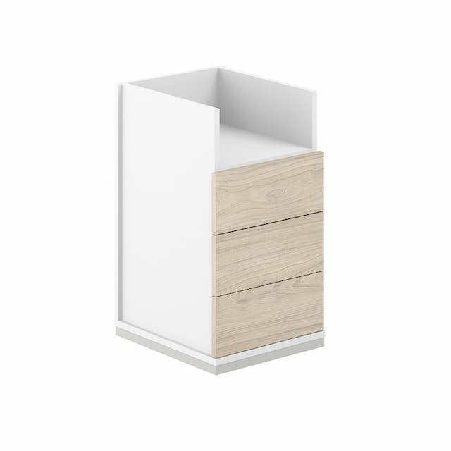 Тумба приставная с 3 ящиками метабоксами и нишей, с замком Norden Allegro AG.284.WH.WH.AR без топа