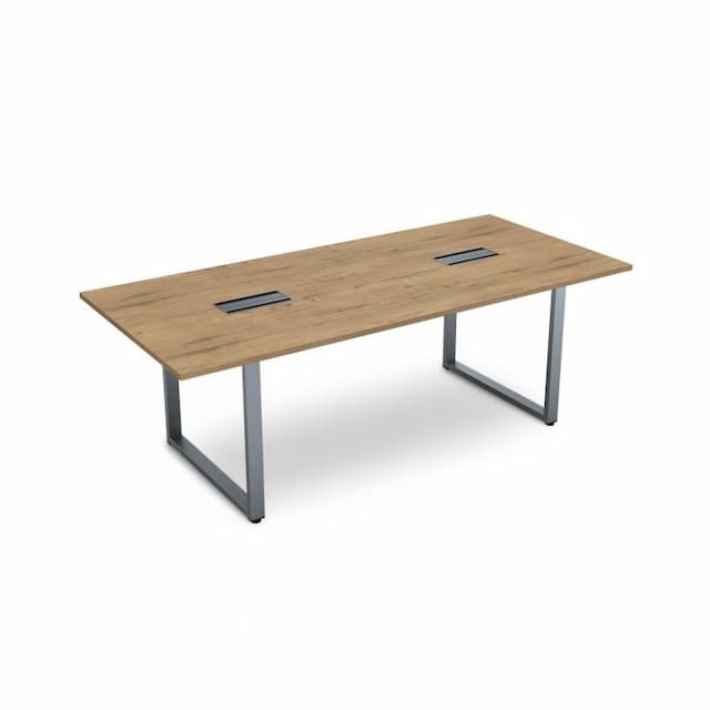 Стол переговорный АЛСАВ Gloss СПГ-О.939 teakwood/алюминий матовый