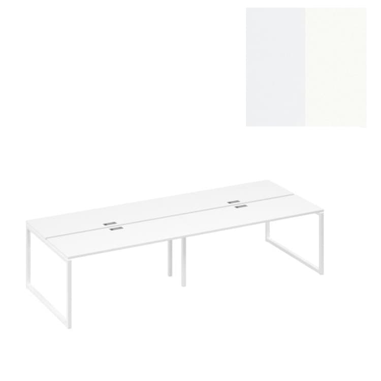 Рабочая станция Юнитекс А4 на металлокаркасе QUATTRO (4х160) А4 Б4 172-2 БП (320x124x75) белый премиум/металлокаркас белый