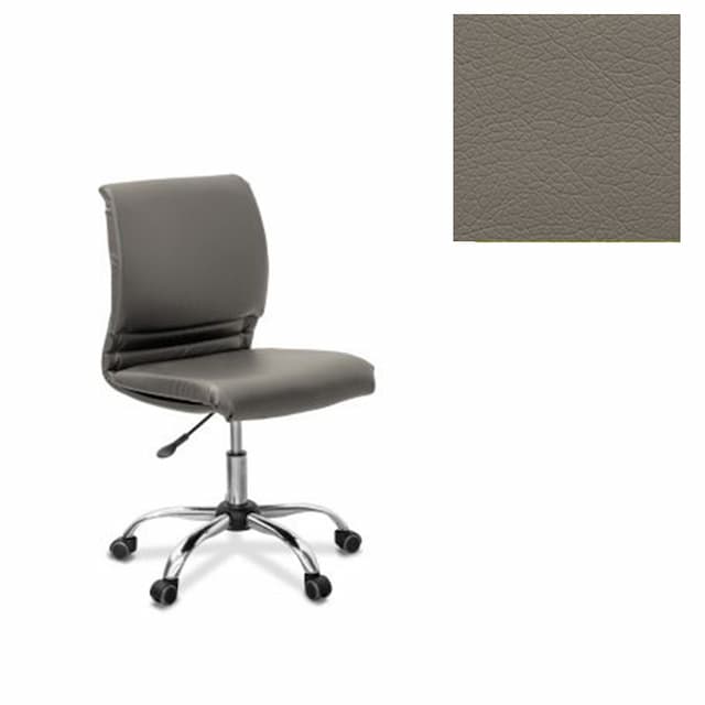 Офисное кресло для персонала Юнитекс Квадро Х экокожа премиум серо-коричневая CN6