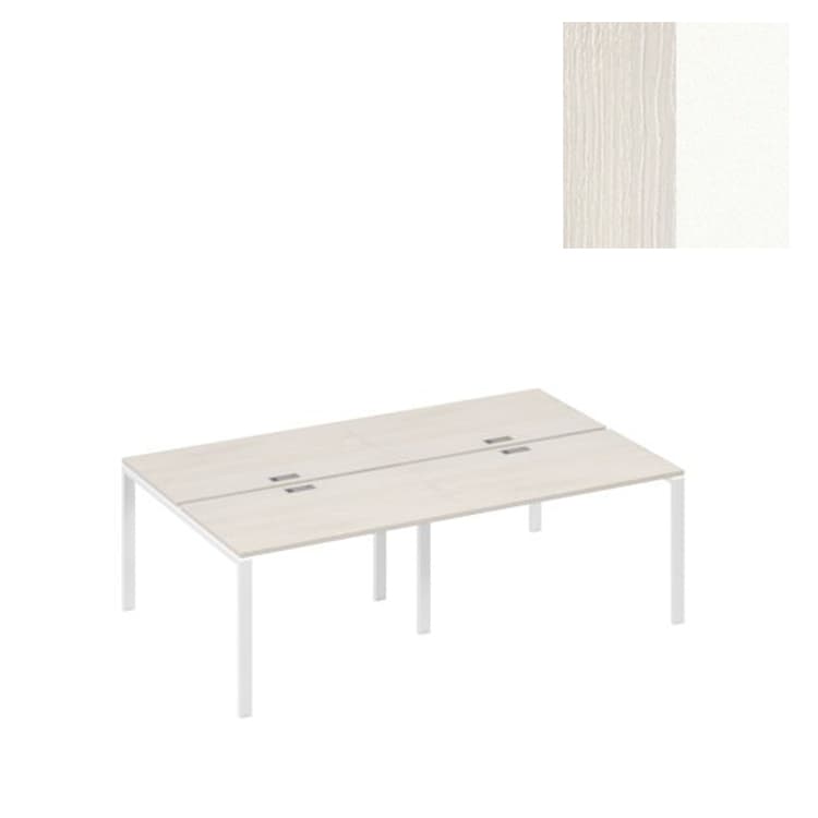 Рабочая станция Юнитекс А4 на металлокаркасе UNO (4х120) А4 Б1 173-2 ДШ (240x144x75) дуб шамони/металлокаркас белый