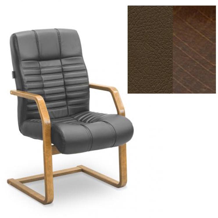 Кресло Юнитекс Атлант HSW экокожа премиум коричневая CN1116/дерево-орех