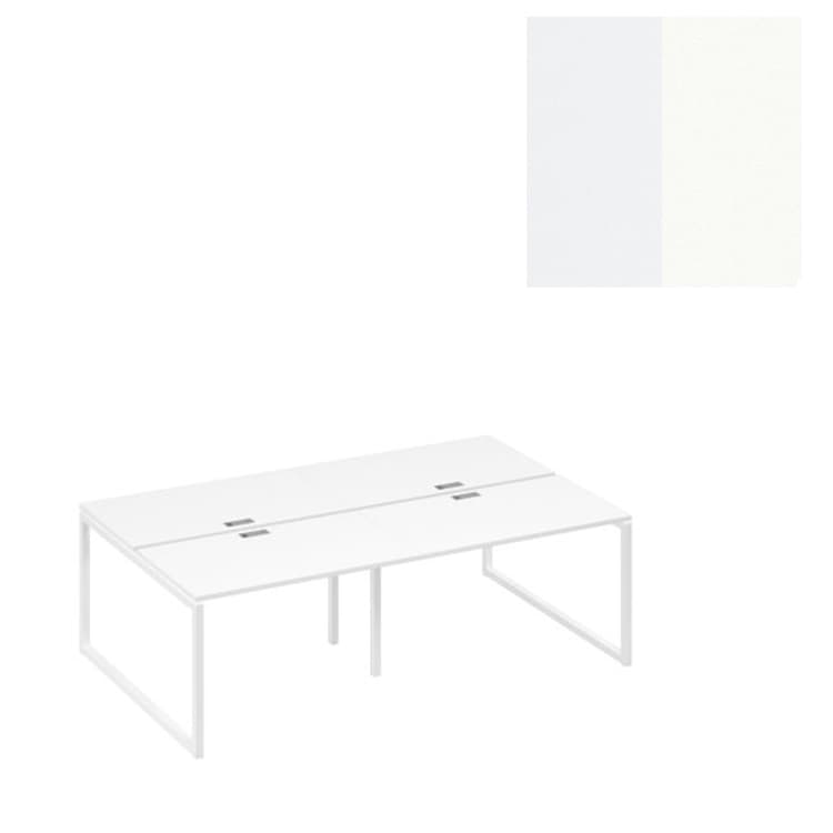 Станция Юнитекс А4 на металлокаркасе QUATTRO (4х120) офисная А4 Б4 173-2 БП (240x144x75) белый премиум/металлокаркас белый