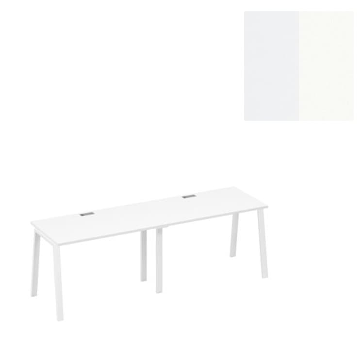 Рабочая станция на металлокаркасе Юнитекс А4 TRE (2х120) А4 Б3 023-2 БП (240x80x75) белый премиум/металлокаркас белый