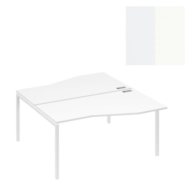 Станция со столами Юнитекс А4 Техно эргономичными (2х160) каркас DUE А4 Б2 191 БП (160x184x75) белый премиум/металлокаркас белый