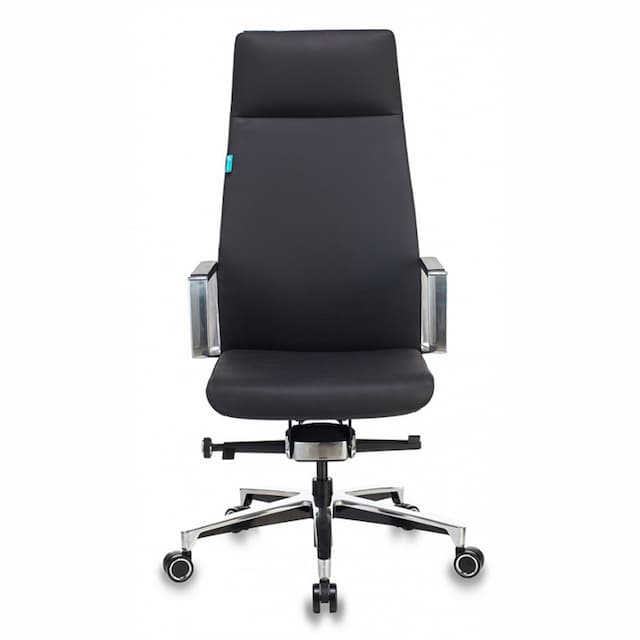 Кресло руководителя Бюрократ JONS черный кожа крестов. алюминий