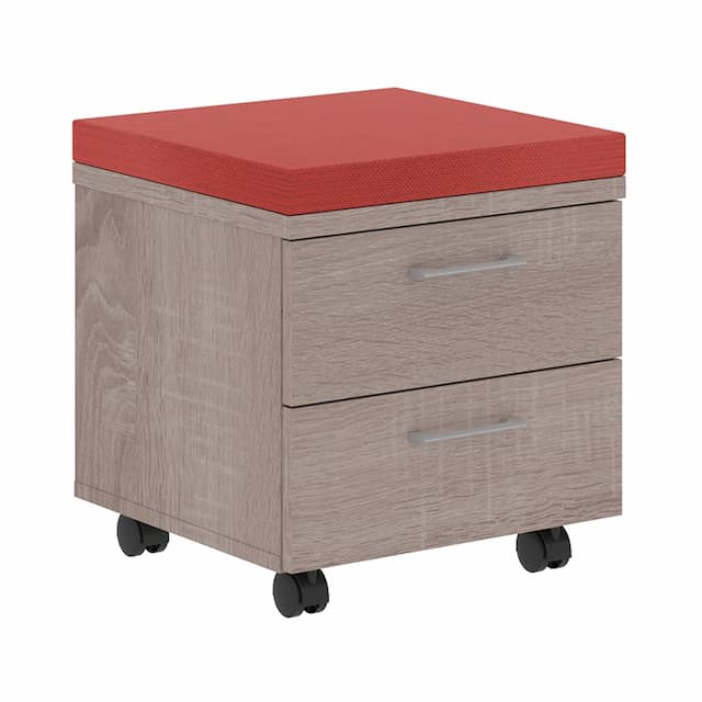 Тумба с подушкой Skyland XMC-2D.1A дуб сонома/красный 26-22 465х465х520 XTEN