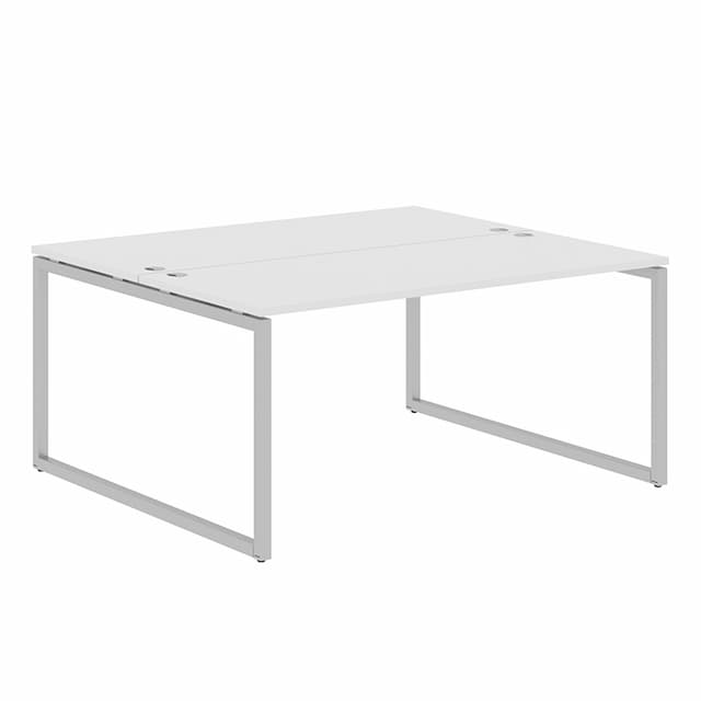 Стол 2-х местный Skyland XQWST 1614 белый/алюминий 1600х1406х750