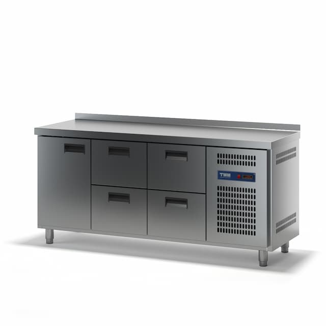 Стол холодильный ТММ СХСБ-2/1Д-4Я  (с бортом) (1835х700х870)