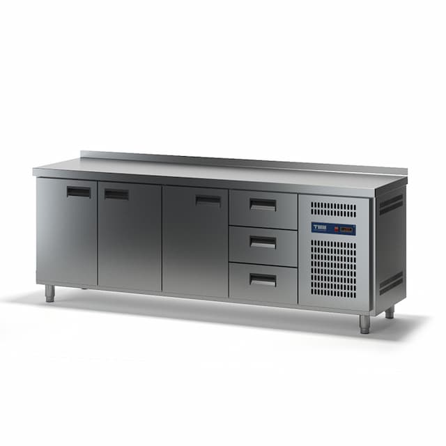 Стол холодильный ТММ СХСБ-К-2/3Д-3Я (с бортом)(2280х700х870)