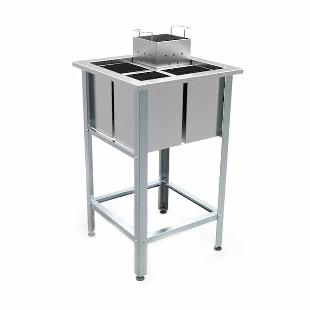 Ванна моечная для мойки яиц сварная КОБОР ВМЯ/1-80/80/430