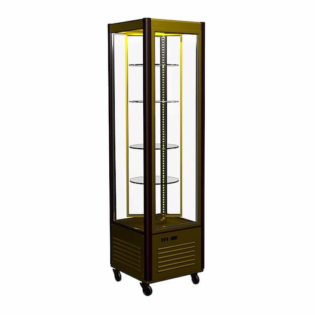 Кондитерская витрина Полюс LATIUM D4 VM 400-2 (R400Cвр Люкс коричнево-золотой, 1/2, INOX)