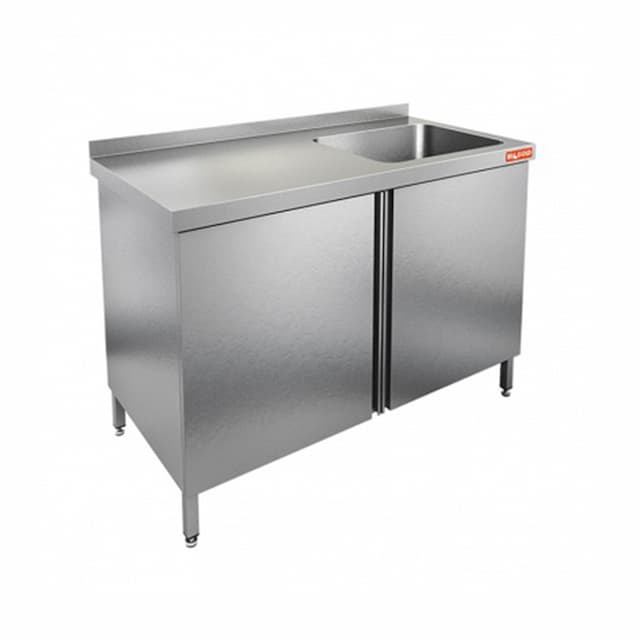 Стол производственный с распашными дверцами и моечной ванной Hicold НСЗ1М-14/7БП