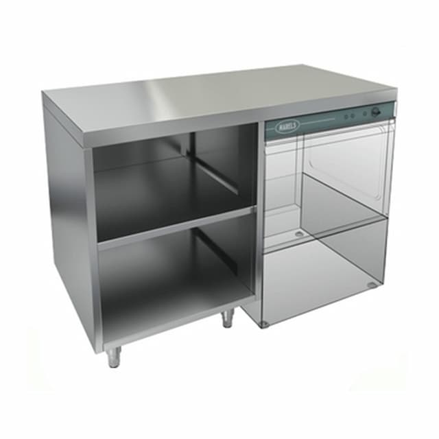 Стол закрытый с трех сторон с полкой под посудомоечную машину Hicold НБМСЗОКП-12/6П