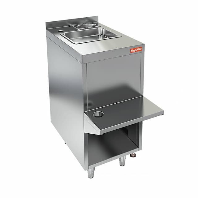 Стол закрытый с полкой под блендер и рукомойником и бортом Hicold НБМБП-4/6Б